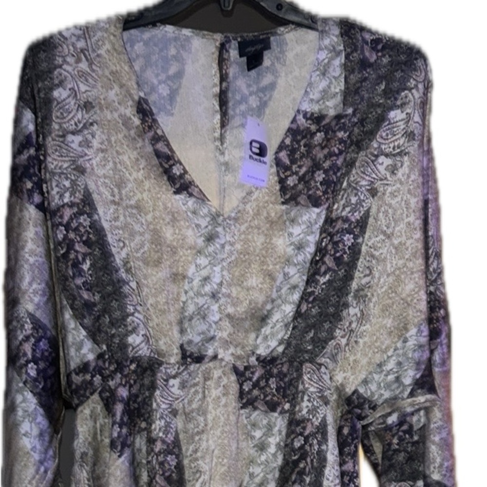 Daytrip Black and White Peplum Blouse with Embellished Details - Picture 3 of 6